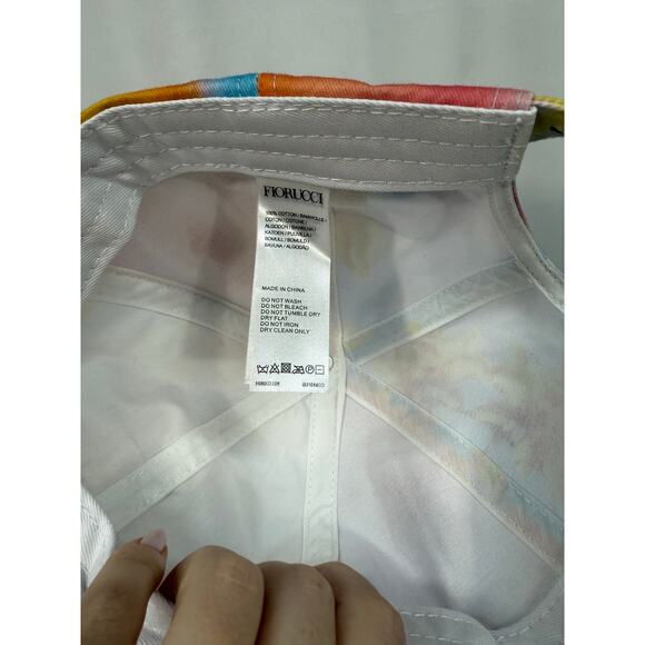 Fiorucci Jeans Watercolor Cap Multi Baseball Hat Revolve Adjustable 100% Cotton - Picture 6 of 6